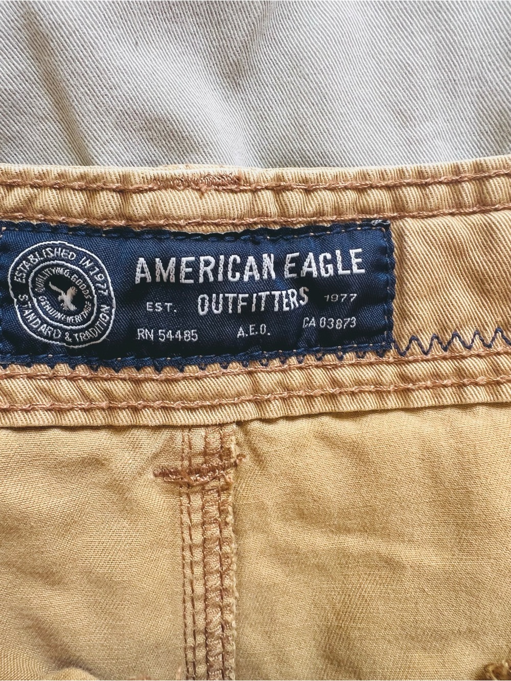 Men's Cargo Shorts Bundle of 2 Tan and Cream Casual Utility Style - Picture 3 of 11